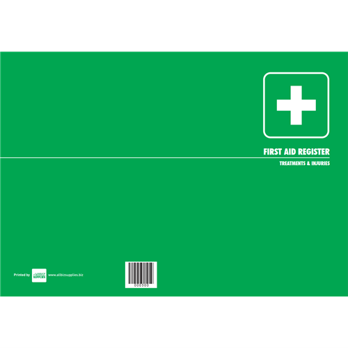 Book First Aid Register A4 Allbiz Treatments and Injuries